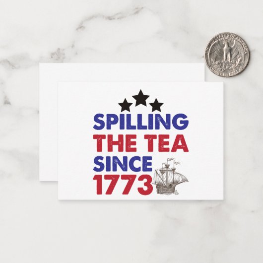 Teeausbreitung Seit 1773 Patriotischer 4. Juli Mitteilungskarte (Vorderseite/Rückseite Beispiel)