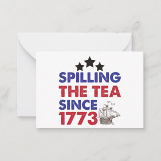 Teeausbreitung Seit 1773 Patriotischer 4. Juli Mitteilungskarte