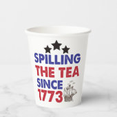 Teeausbreitung Seit 1773 Patriotischer 4. Juli Pappbecher (Vorderseite)