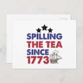 Teeausbreitung Seit 1773 Patriotischer 4. Juli Postkarte (Vorne/Hinten)