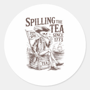 Teeausbreitung seit 1773 Patriotischer Amerikaner  Runder Aufkleber