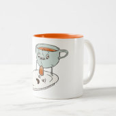 Teebagger-Schalen-und Platten-Küchen-Spaß Zweifarbige Tasse (VorderseiteRechts)