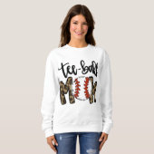Teeball Mama Leopard Mama Funny Ball Mama Mutter D Sweatshirt (Vorne ganz)