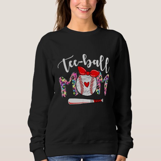 Teeball Mama Mutter's Day Ball Mama Niedlich Trend Sweatshirt (Vorderseite)