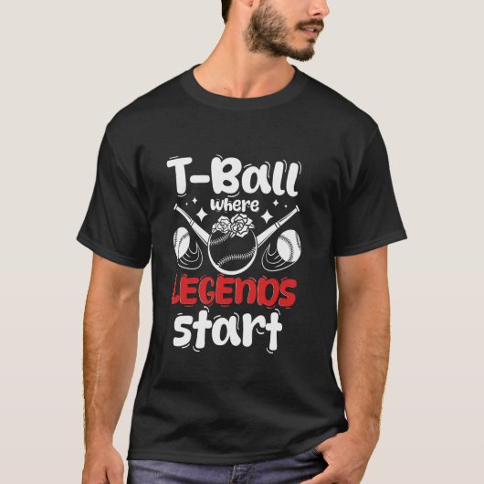 Teeball Mama Oma Fänger Außenfeld T-Ball T-Shirt (Vorderseite)
