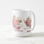 Teebase mit schönen Pinks und Blumenmuster Kaffeetasse (VorderseiteRechts)