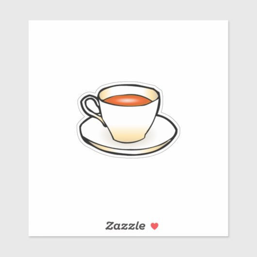 Teebecher Aufkleber (Blatt)