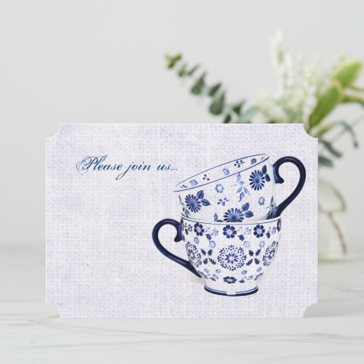 Teebecher aus klassischem Kobaltblut Einladung (Stehend Vorderseite)