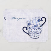 Teebecher aus klassischem Kobaltblut Einladung (Vorne/Hinten)