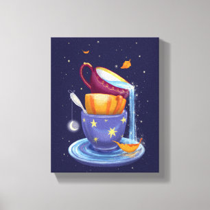 Teebecher fallen Whimsical Canvas Print Leinwanddruck