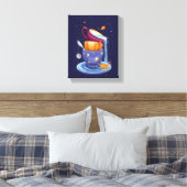 Teebecher fallen Whimsical Canvas Print Leinwanddruck (Insitu (Schlafzimmer))