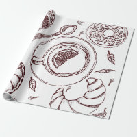 Teebecher, Gebäck, Croissant, Vintag, Handgemenge