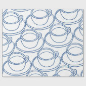 Teebecher mit blauer und weißer Linie Geschenkpapier (Flach)