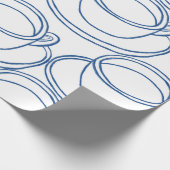 Teebecher mit blauer und weißer Linie Geschenkpapier (Ecke)