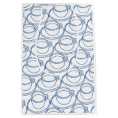 Teebecher mit blauer und weißer Linie Mittlere Geschenktüte (Vorderseite)