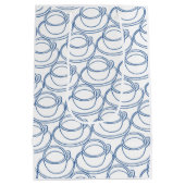 Teebecher mit blauer und weißer Linie Mittlere Geschenktüte (Rückseite)