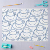 Teebecher mit blauer und weißer Linie Seidenpapier (Basteln)