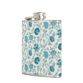 Teebecher mit floralen Mustern auf Creme Flachmann (Links)