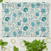 Teebecher mit floralen Mustern auf Creme Geschirrtuch (Gefaltet)