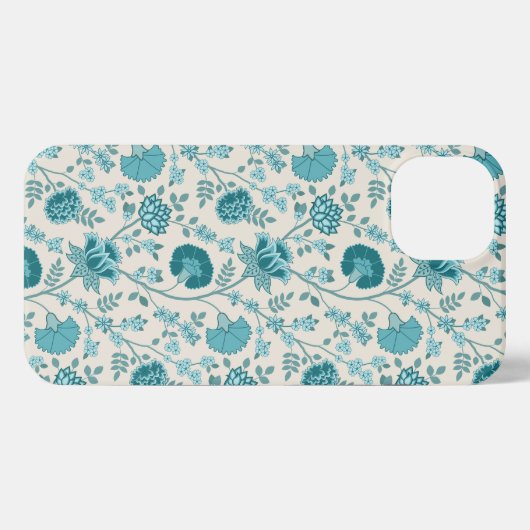 Teebecher mit floralen Mustern auf Creme iPhone Hülle (Rückseite (Horizontal))