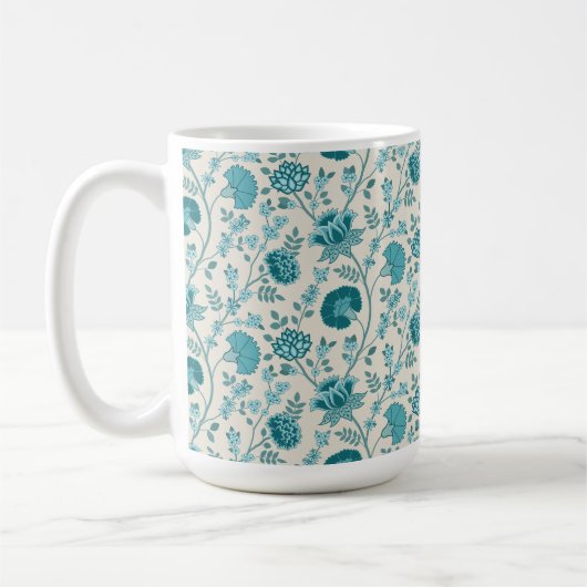 Teebecher mit floralen Mustern auf Creme Kaffeetasse (Links)