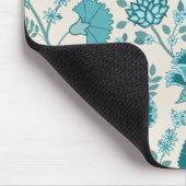 Teebecher mit floralen Mustern auf Creme Mousepad (Ecke)