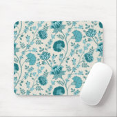 Teebecher mit floralen Mustern auf Creme Mousepad (Mit Mouse)