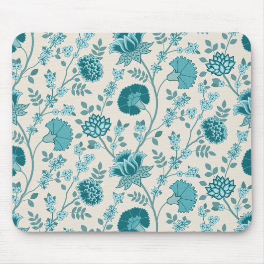Teebecher mit floralen Mustern auf Creme Mousepad (Vorne)
