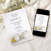 Teebecher mit gelber Milchdusche Einladung