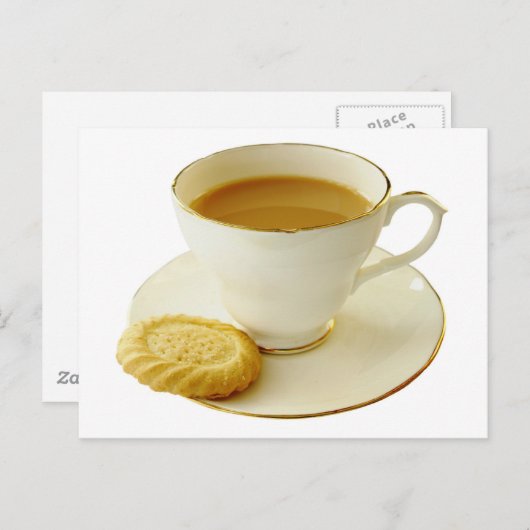 Teebecher mit Keks Postkarte (Vorne/Hinten)