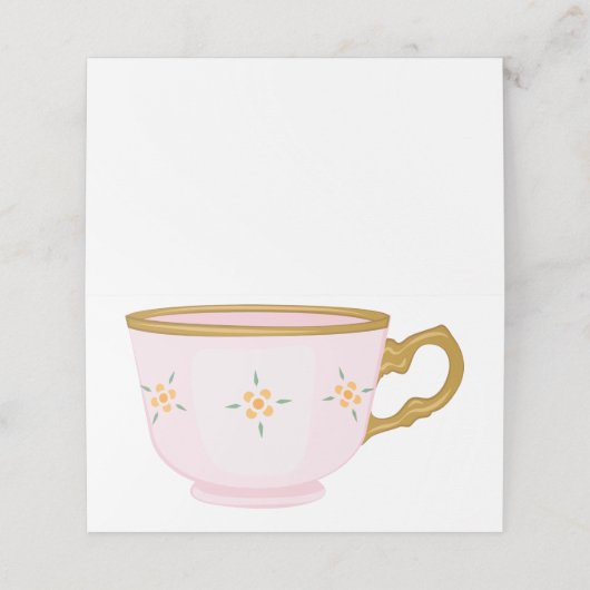 Teebecher Platzkarte (Außenseite Aufgefaltet)