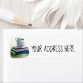 Teebecher und Bücher: Adressetikett (Insitu)