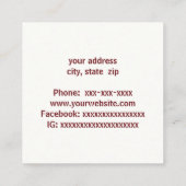 Teebecher und Rose Quadratische Visitenkarte (Rückseite)