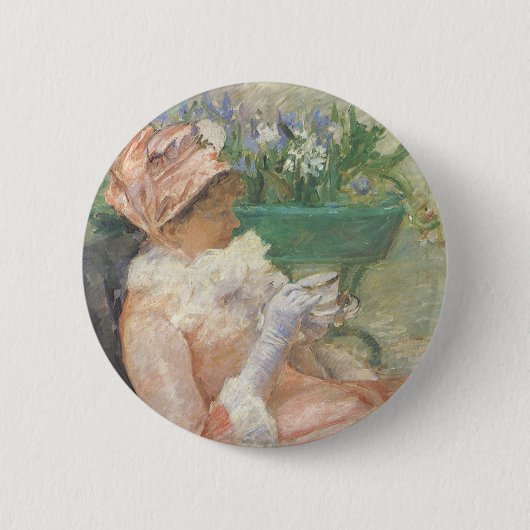 Teebecher von Mary Cassatt, Vintager Impressionism Button (Vorderseite)