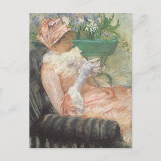Teebecher von Mary Cassatt, Vintager Impressionism Postkarte (Vorderseite)