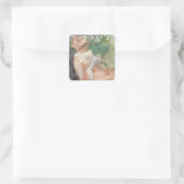 Teebecher von Mary Cassatt, Vintager Impressionism Quadratischer Aufkleber (Tasche)