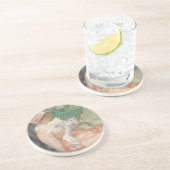 Teebecher von Mary Cassatt, Vintager Impressionism Sandstein Untersetzer (Seite)