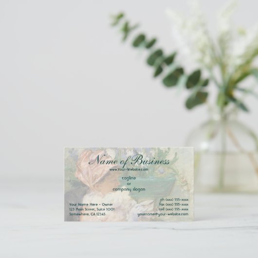 Teebecher von Mary Cassatt Visitenkarte (Stehend Vorderseite)