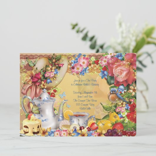 Teebedeckte Party Einladungen (Stehend Vorderseite)