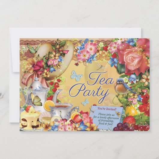 Teebedeckte Party Einladungen (Rückseite)