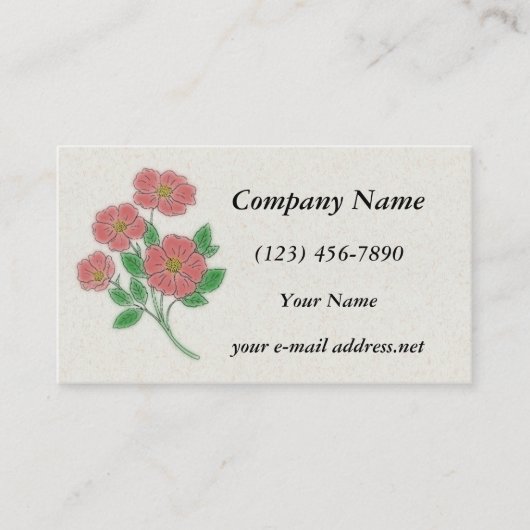 Teebeere Rose Visitenkarte (Vorderseite)