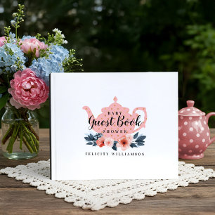 Teebeutel & Blumenkohl Tee Party Pink Babydusche Gästebuch
