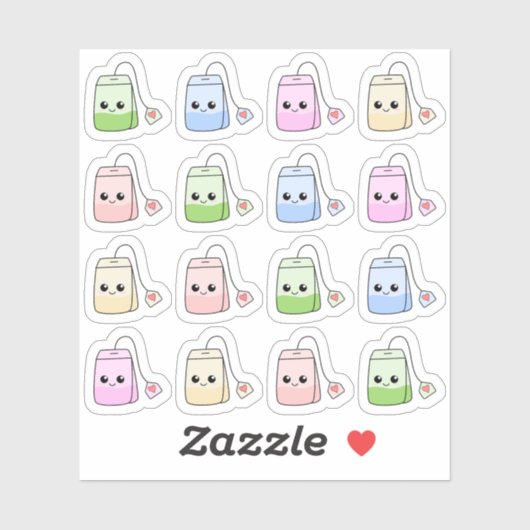 Teebeutel Cosy Tea Time Niedlich Kawaii Bujo Plann Aufkleber (Blatt)