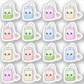 Teebeutel Cosy Tea Time Niedlich Kawaii Bujo Plann Aufkleber (Vorderseite)