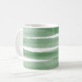 Teebeutel Grünstreifen Wasserfarben Monogramm Kaff Kaffeetasse (Vorderseite Links)