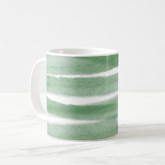 Teebeutel Grünstreifen Wasserfarben Monogramm Kaff Kaffeetasse (Vorderseite Links)