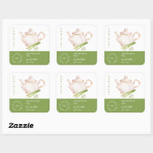 Teebeutel Lemongrass Tee-Label Quadratischer Aufkleber (Blatt)
