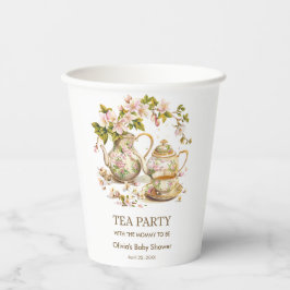 Teebeutel mit floraler Tee Party Zeit für Tea Baby Pappbecher
