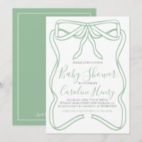 Teebeutel mit grüner Coquette Bow Baby-Dusche mach