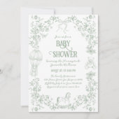 Teebeutel mit grüner Toilblütendusche Einladung (Vorderseite)